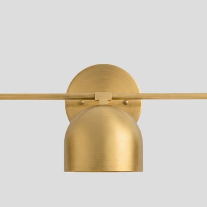 Triple Brass Dome Sconce - Mid Century Linear Arm Vanity Light
