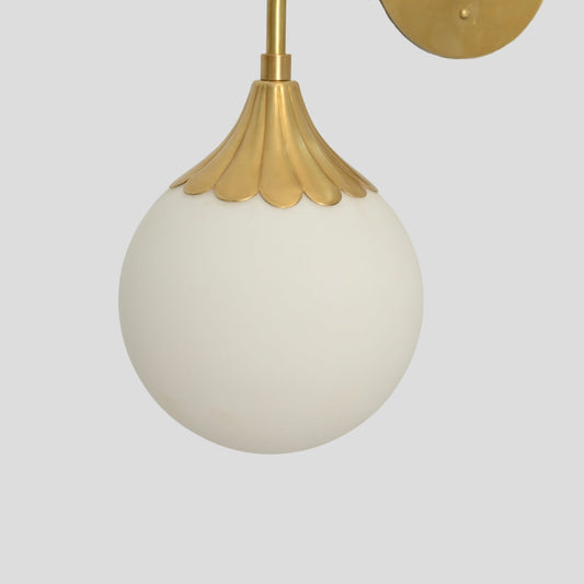 Vanity Light Brass Bathroom Wall Sconce - 2 Glass Globe