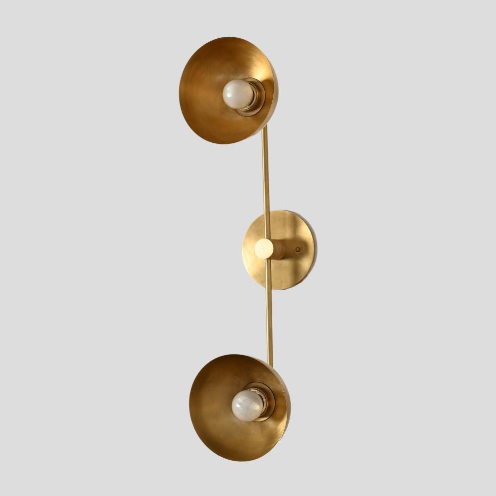 Vanity Light Wall Lamp - Double Brass Sconce