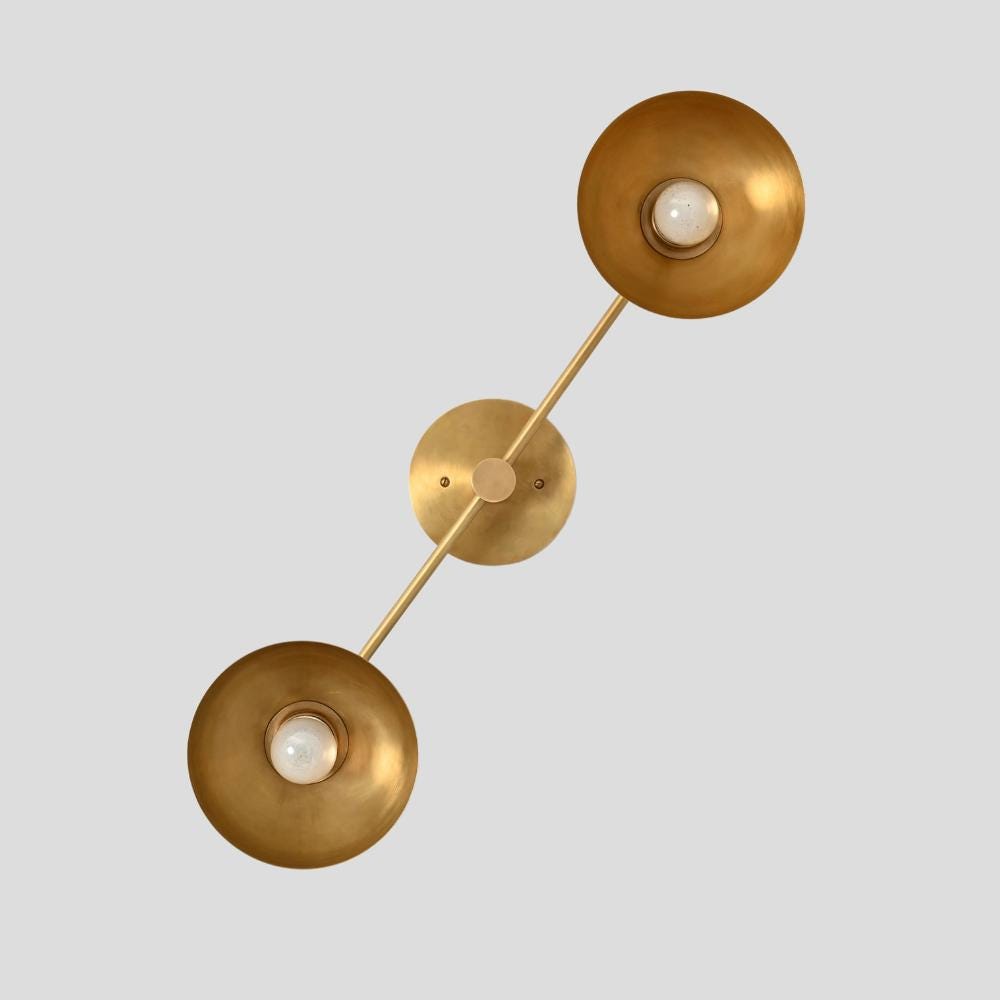 Vanity Light Wall Lamp - Double Brass Sconce