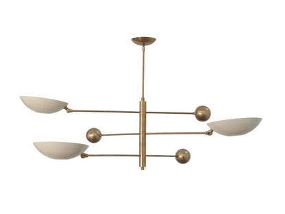 3 Light Pendant Mid Century Modern Raw Brass Sputnik chandelier light Fixture