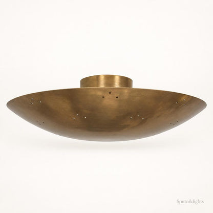 Raw Brass Sputnik Chandelier: Mid Century Modern 6-Light Fixture
