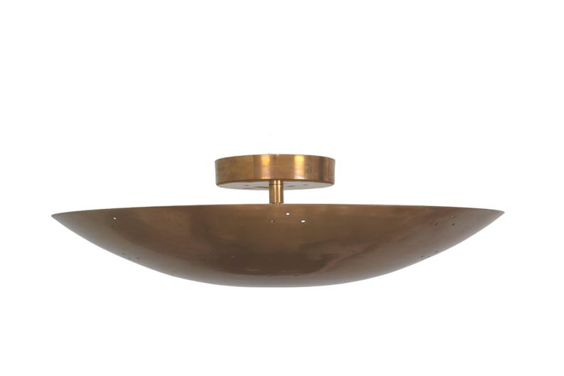 Raw Brass Sputnik Chandelier: Mid Century Modern 6-Light Fixture