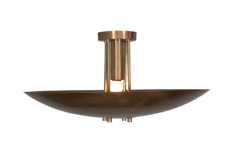 Brass Sputnik Chandelier: Mid Century Modern Ceiling Light Fixture