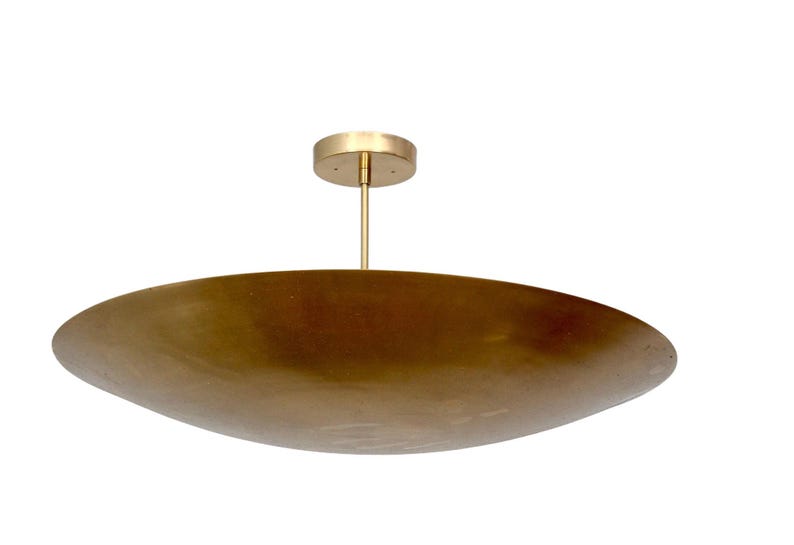 Raw Brass Sputnik Chandelier: Mid Century Modern Light Fixture