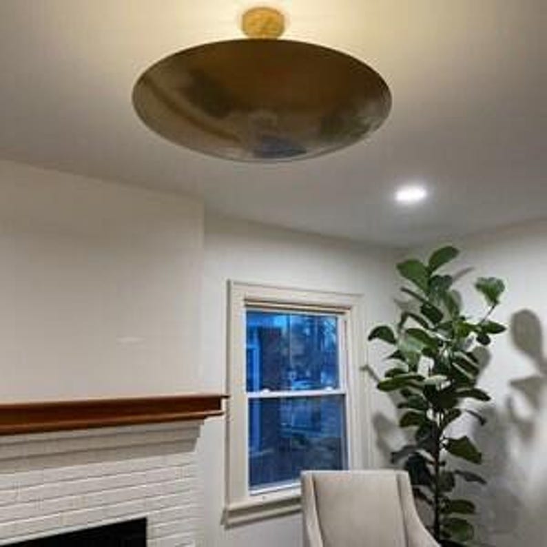 Raw Brass Sputnik Chandelier: Mid Century Modern Light Fixture