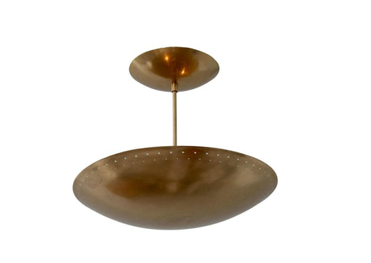 Raw Brass Sputnik Chandelier: Mid Century Modern Ceiling Light