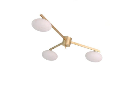 3 Light Stilnovo Style Globe Mid Century Brass Sputnik chandelier light Fixture