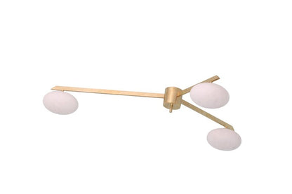 3 Light Stilnovo Style Globe Mid Century Brass Sputnik chandelier light Fixture