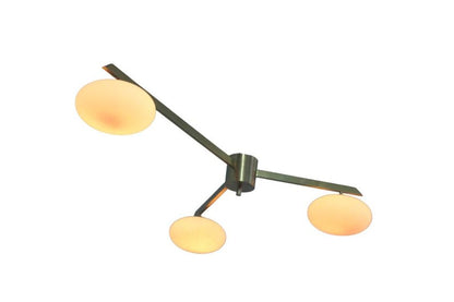 3 Light Stilnovo Style Globe Mid Century Brass Sputnik chandelier light Fixture