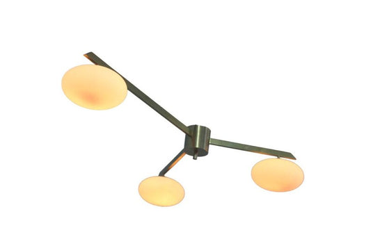 3 Light Stilnovo Style Globe Mid Century Brass Sputnik chandelier light Fixture