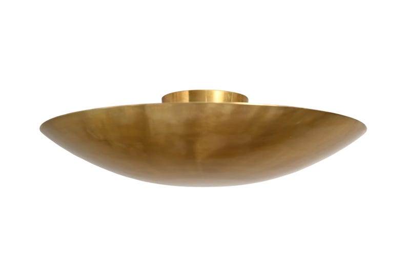 Mid Century 6 Light Sputnik Chandelier Ceiling Light Flushmount Pendant Raw Brass Modern Fixture
