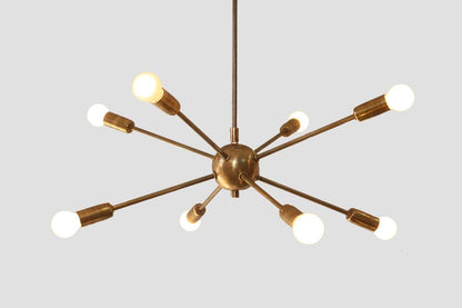 8 Light Mid Century Brass Sputnik chandelier light Fixture Sputniklights 4.5 out of 5 stars