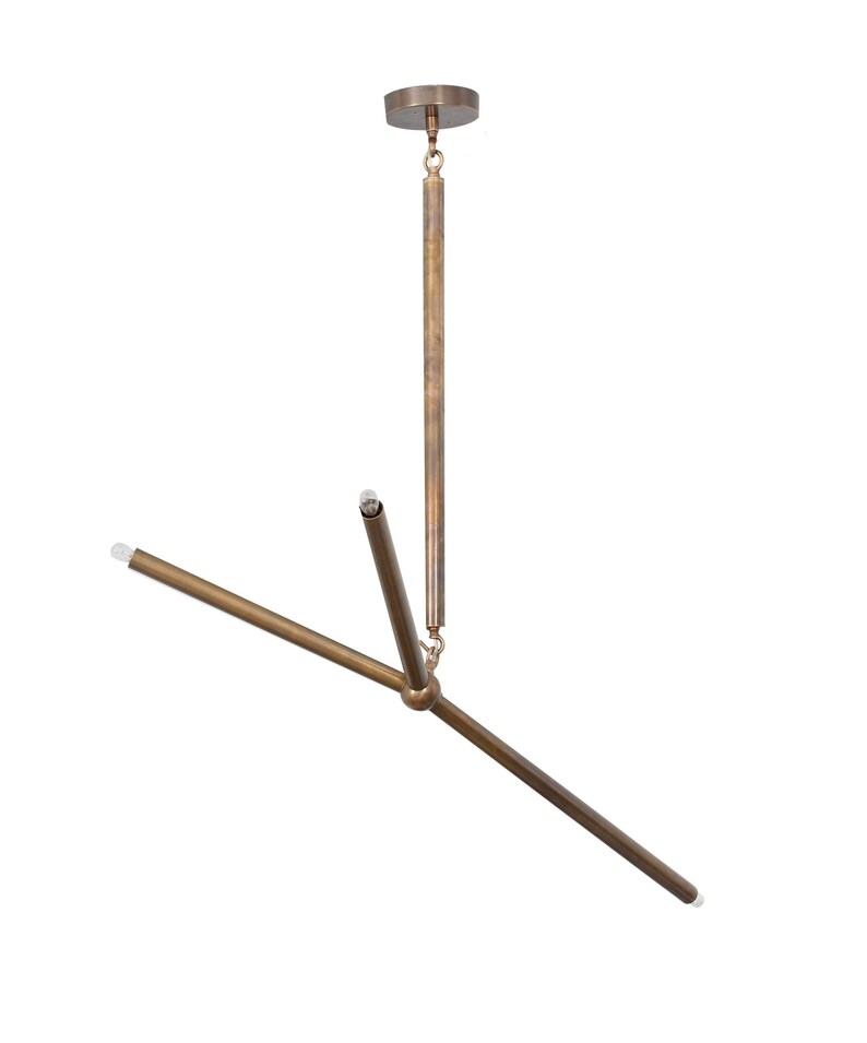 3 Light Mini Modern Brushed Brass Sputnik chandelier light Fixture