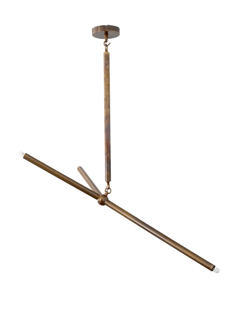 3 Light Mini Modern Brushed Brass Sputnik chandelier light Fixture