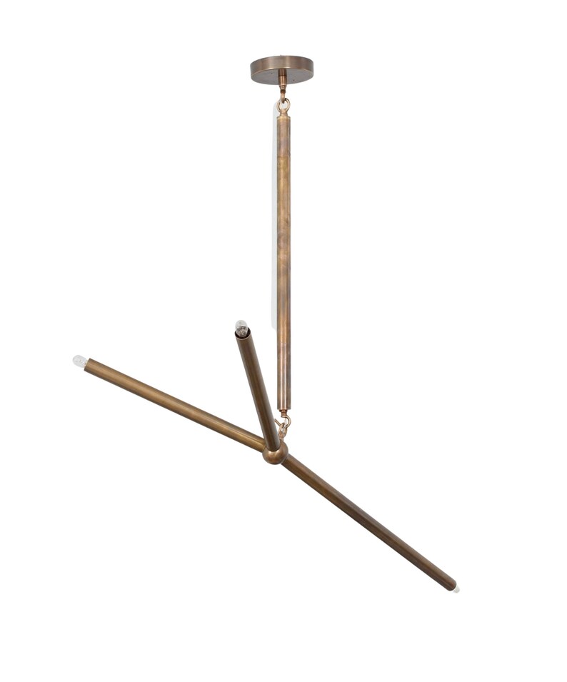 3 Light Mini Modern Brushed Brass Sputnik chandelier light Fixture
