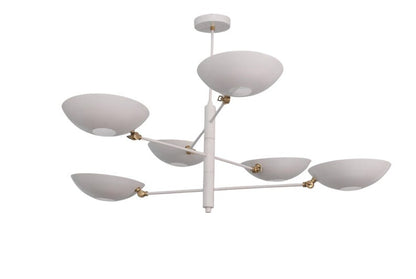 6 Light Pendant Mid Century Modern Raw Brass Sputnik chandelier light Fixture