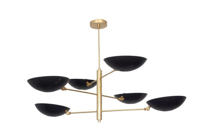 6 Light Pendant Mid Century Modern Raw Brass Sputnik chandelier light Fixture