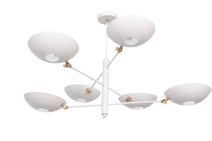 6 Light Pendant Mid Century Modern Raw Brass Sputnik chandelier light Fixture
