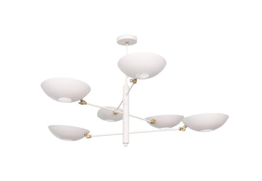 6 Light Pendant Mid Century Modern Raw Brass Sputnik chandelier light Fixture