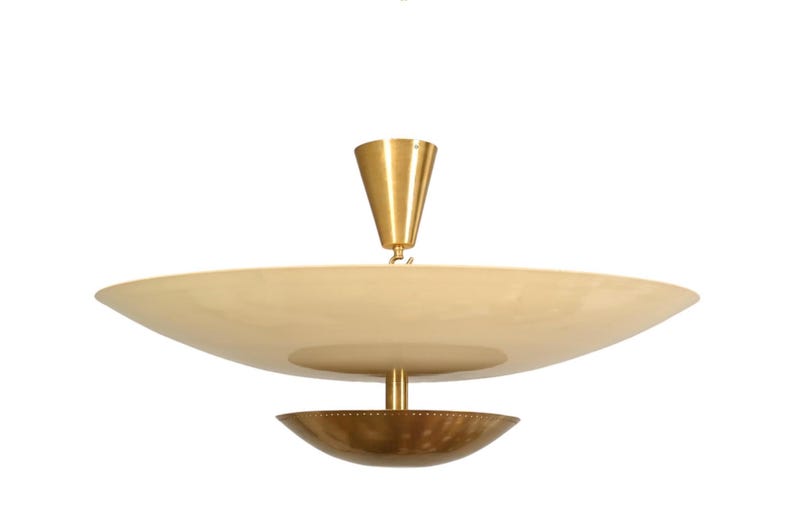 Mid Century 6 Light Sputnik Chandelier Ceiling Flushmount Raw Brass Pendant Light Fixture