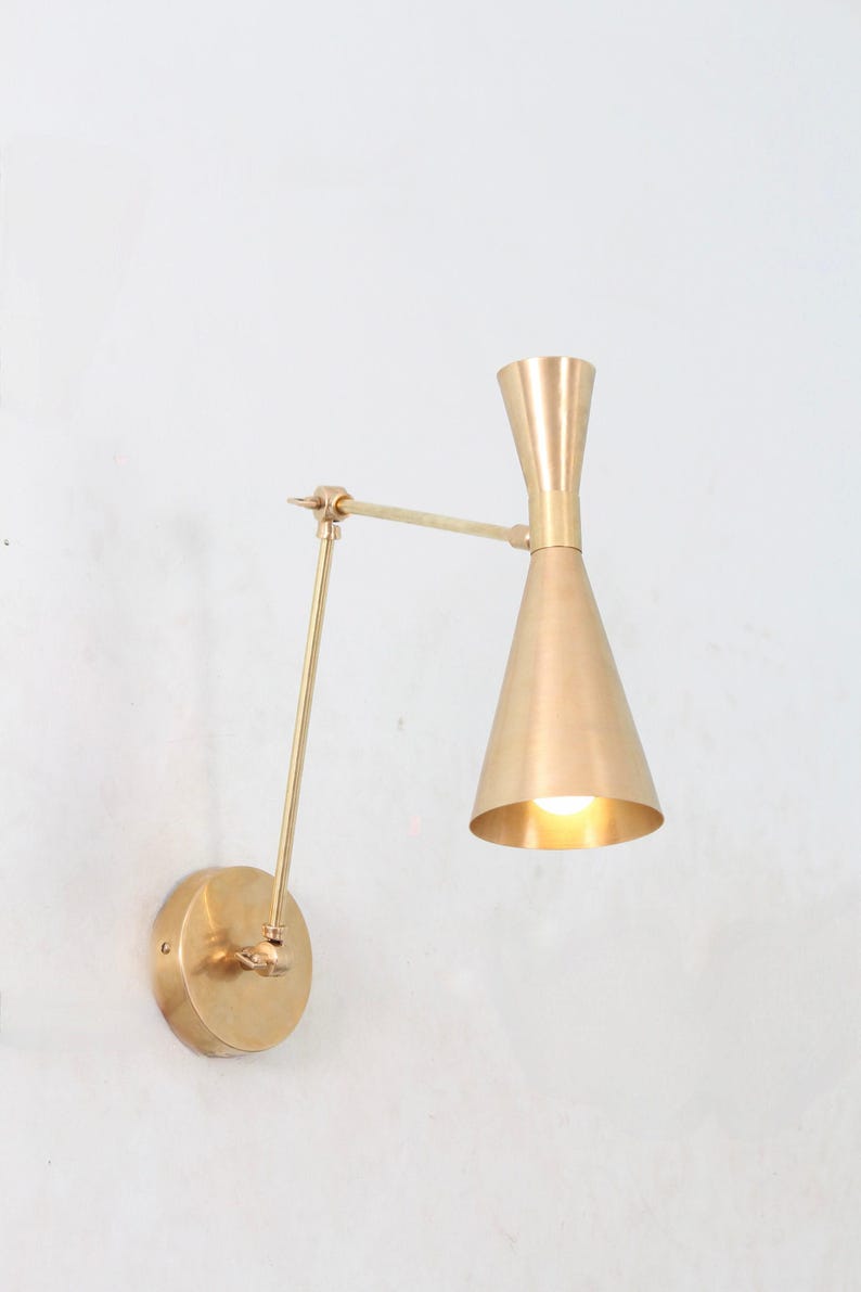 Wall Mid Century Modern Raw Brass Sputnik chandelier light Fixture