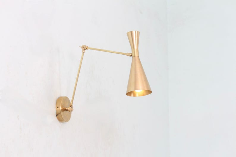 Wall Mid Century Modern Raw Brass Sputnik chandelier light Fixture