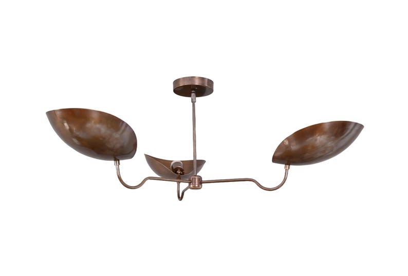 Handmade Brass Perforated Ceiling Light - Mid Century Sputnik Fixture