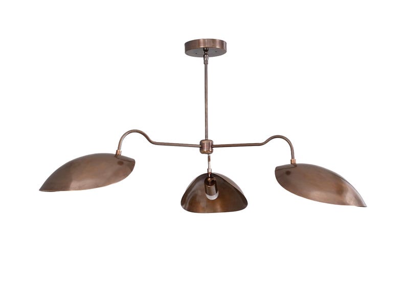 Handmade Brass Perforated Ceiling Light - Mid Century Sputnik Fixture