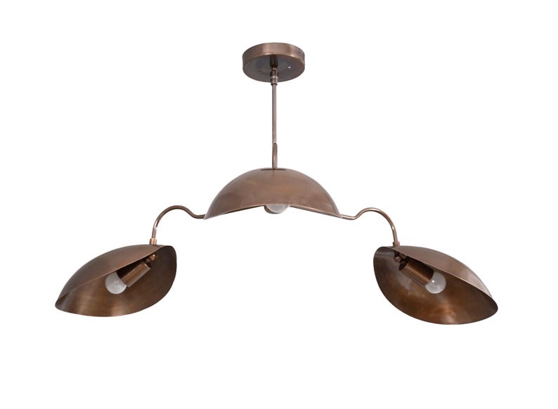 Handmade Brass Perforated Ceiling Light - Mid Century Sputnik Fixture