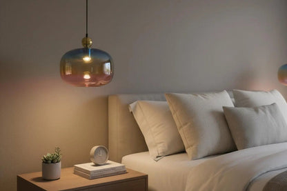 Multicolor Glass Pendant Light – Modern Boho Ceiling Lamp