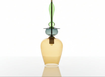 Multicolor Artisanal Hand-Blown Glass Pendant Light
