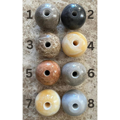 Custom Marble Stone & Glass Pendant Light — Handmade Brushed Nickel Pendant with Natural Gemstone Details