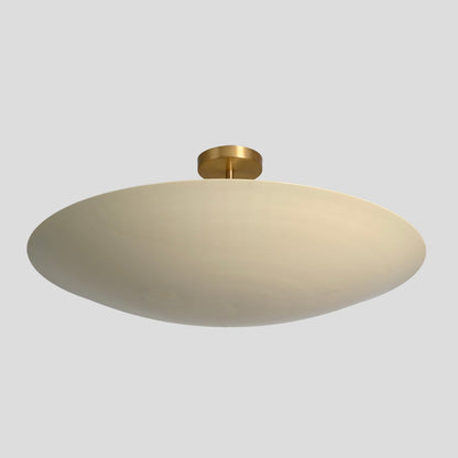6 Light Ceiling Modern Brass Dome Chandelier - White Shade