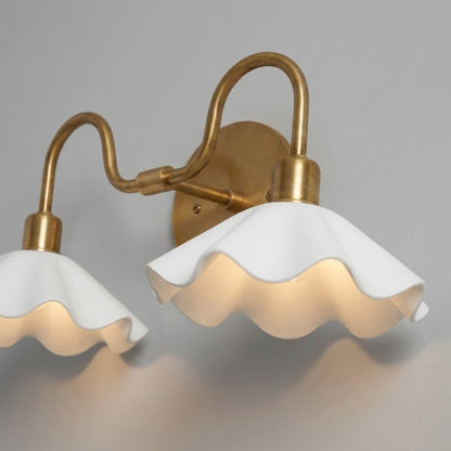 Double Flower Wall Sconce - Brass Vanity Light