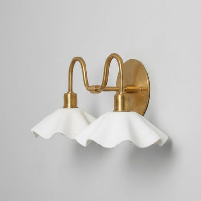 Double Flower Wall Sconce - Brass Vanity Light