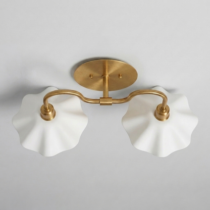 Double Flower Wall Sconce - Brass Vanity Light