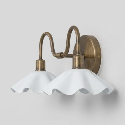Double Flower Wall Sconce - White Vanity Light