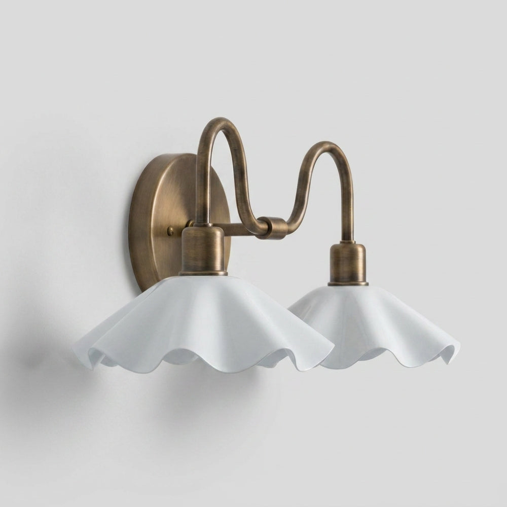 Double Flower Wall Sconce - White Vanity Light