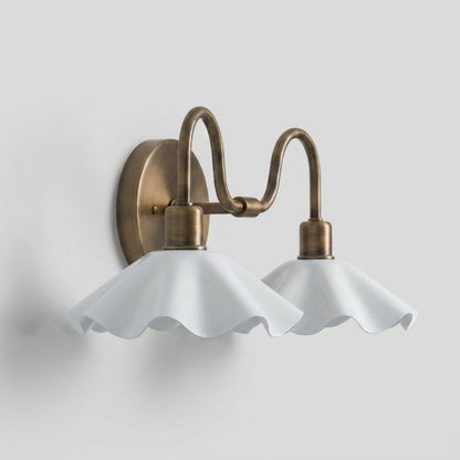 Double Flower Wall Sconce - White Vanity Light