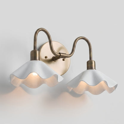 Double Flower Wall Sconce - White Vanity Light