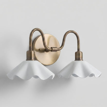 Double Flower Wall Sconce - White Vanity Light