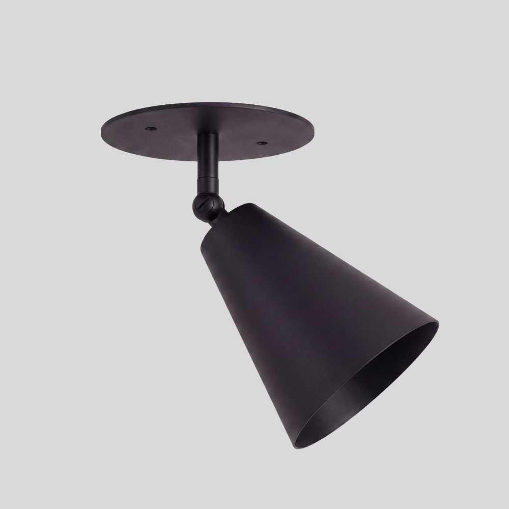 Matt Black Cone Ceiling Light - Adjustable Directional Spot Light