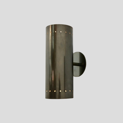 Perforated Brass Cylinder Sconce - Double Up & Down Wall Light