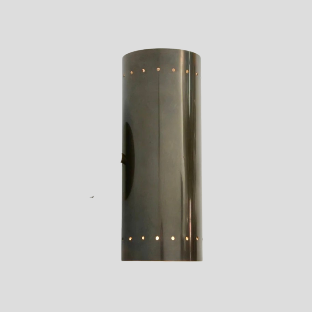 Perforated Brass Cylinder Sconce - Double Up & Down Wall Light