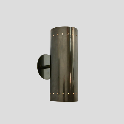 Perforated Brass Cylinder Sconce - Double Up & Down Wall Light