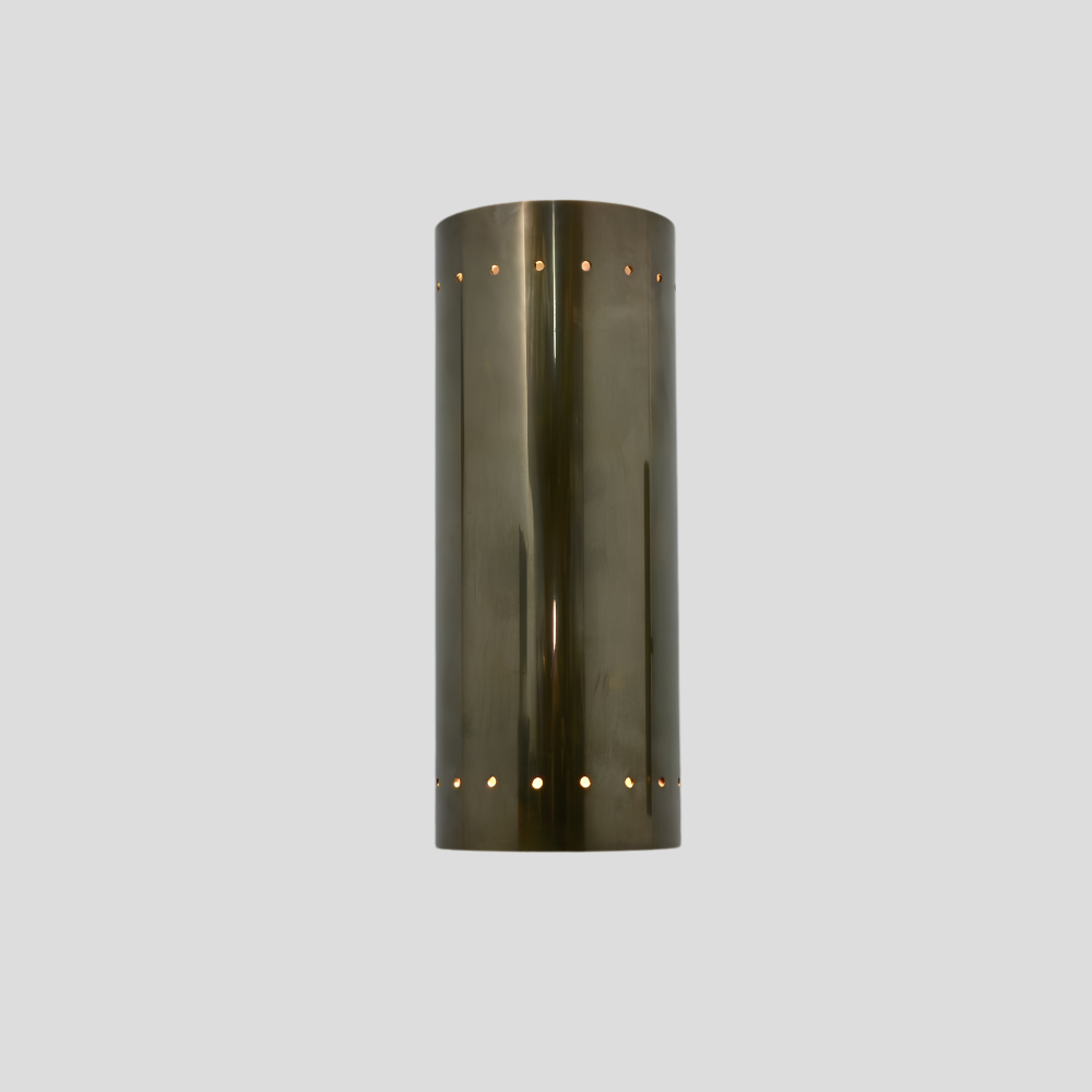 Perforated Brass Cylinder Sconce - Double Up & Down Wall Light
