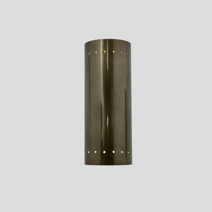 Perforated Brass Cylinder Sconce - Double Up & Down Wall Light
