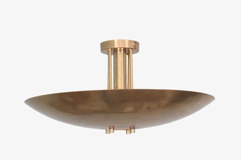 Brass Sputnik Chandelier: Mid Century Modern Ceiling Light Fixture