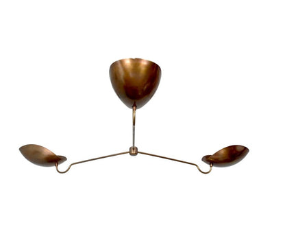 3 Light Curved Shades Pendant Mid Century Modern Raw Brass Sputnik chandelier light Fixture